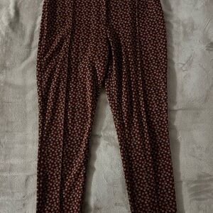 Red Brown Patterned Pants